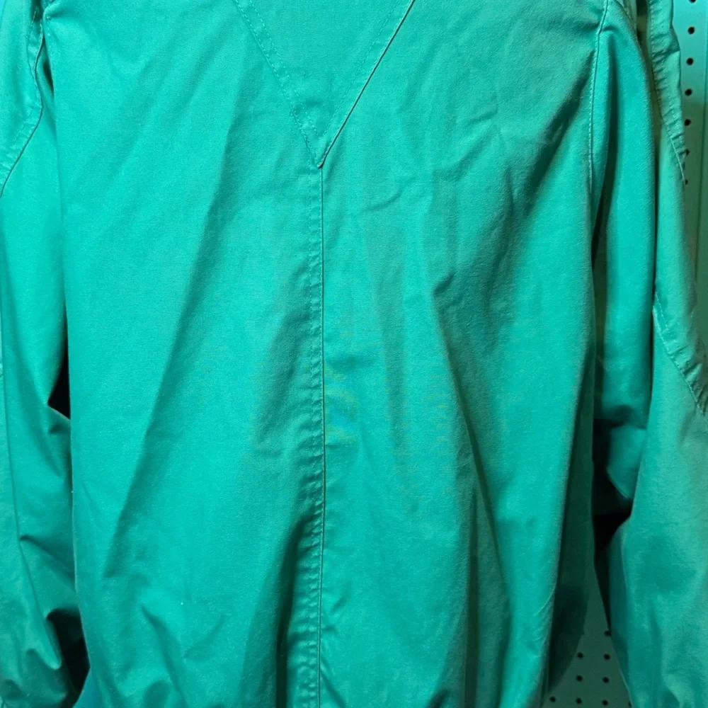 Vintage Fleet Street Teal Oversized Windbreaker Jacket Retro 90s Chic Size 10